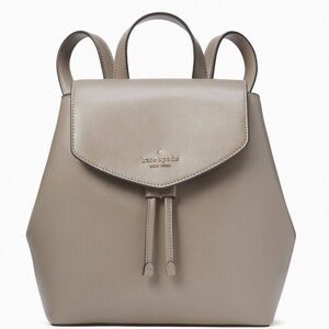 Kate Spade Lizzie Saffiano Leather Medium Flap Backpack Thunder Cloud